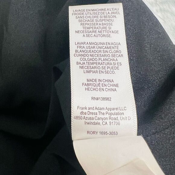 Dress The Population Womens Black Fringe Rory Midi Sheath Dress Size XL NWOT - Picture 9 of 11